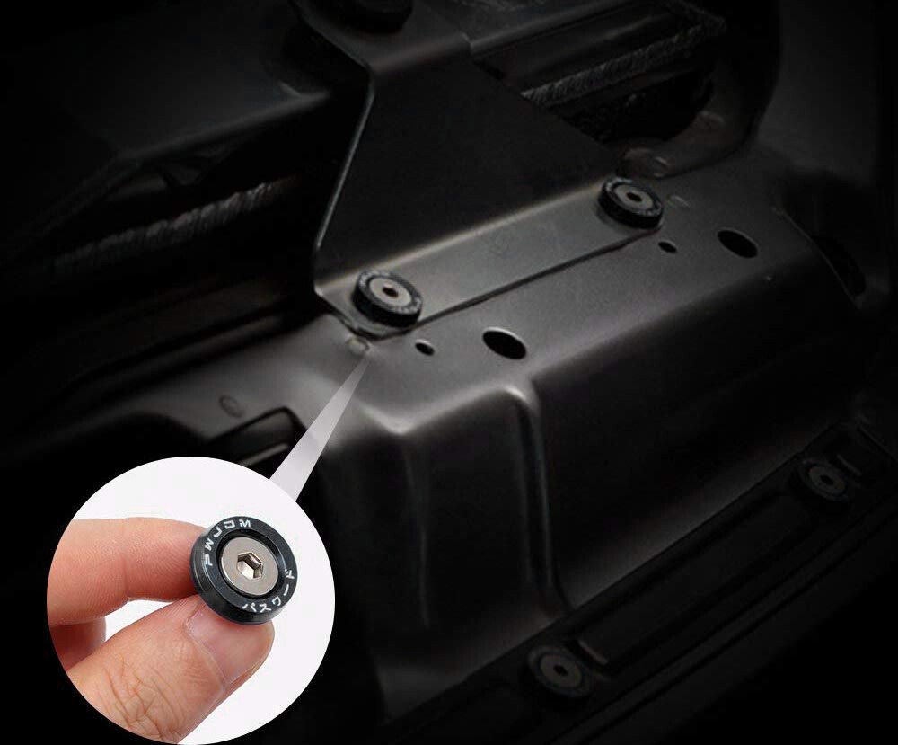 10x JDM Billet Aluminum Alloy Fender Bumper Washer Engine Bay Screw Bolts Kits