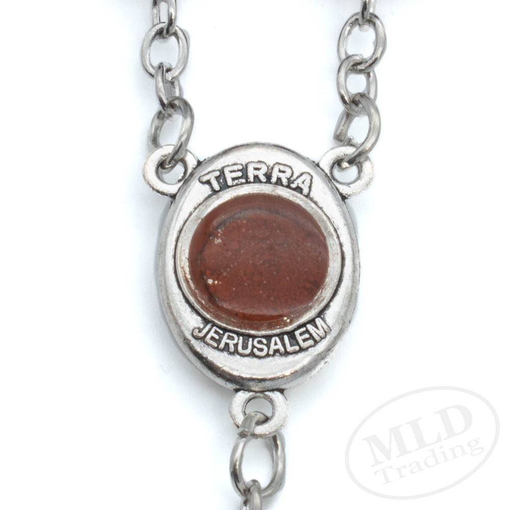 Deep Purple Crystal Beads Rosary Necklace Catholic Holy Center & Cross Crucifix