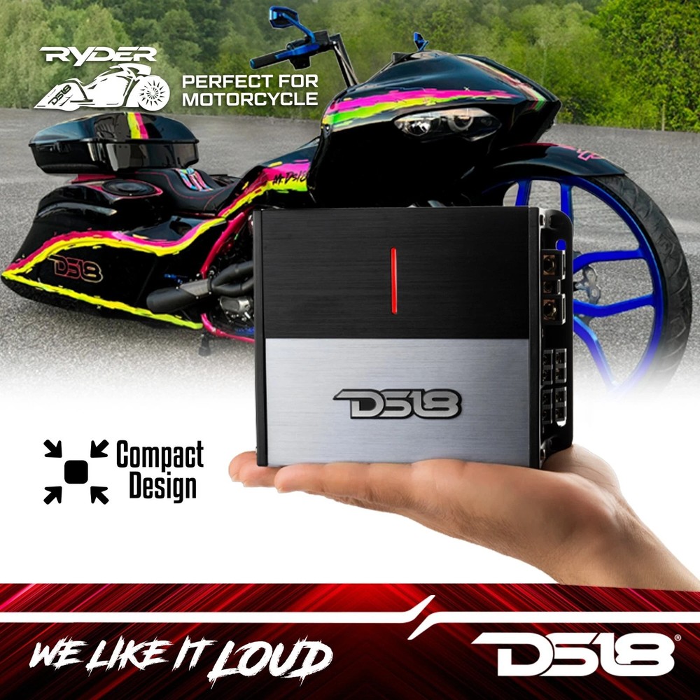 DS18 ION1000.4D 4-Channel Compact Full-Range Amplifier & AMPKIT4 Amp Install Kit