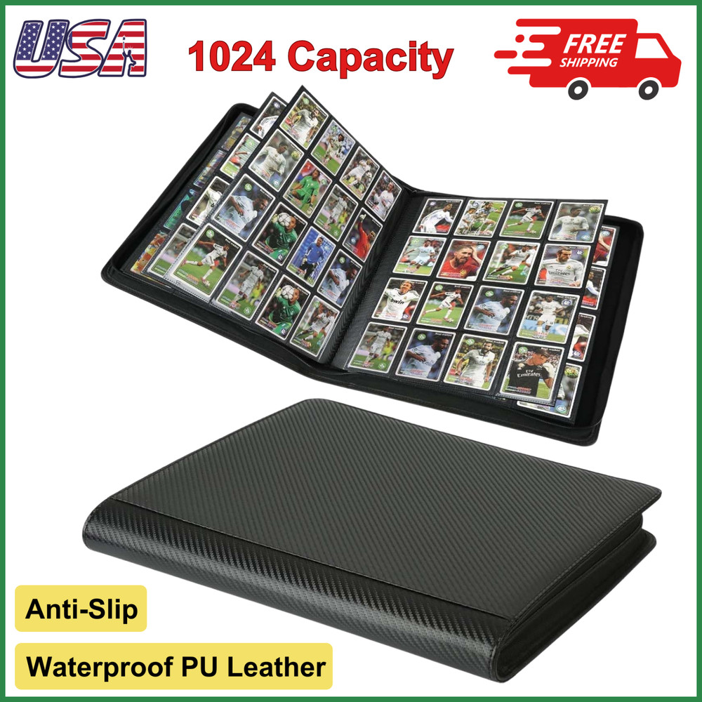 Premium Ringless Trading Card Binder - 1024 Capacity, 16 Side-Loading Pockets