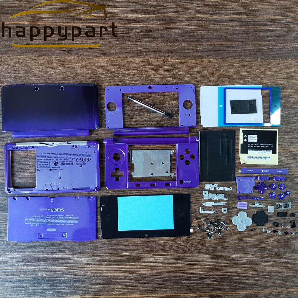 Housing Shell for Nintendo 3DS System Replacement Screen Tools Console Purple US