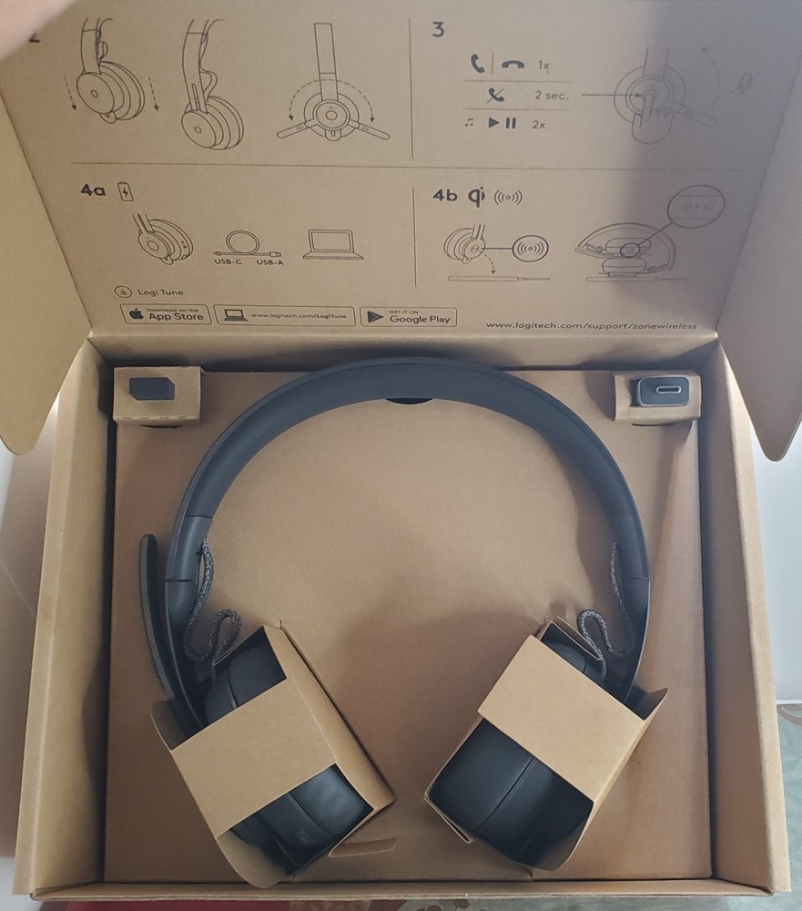 Logitech Zone Wireless Bluetooth Headset Compatible With iPhone  iPad 981-000913