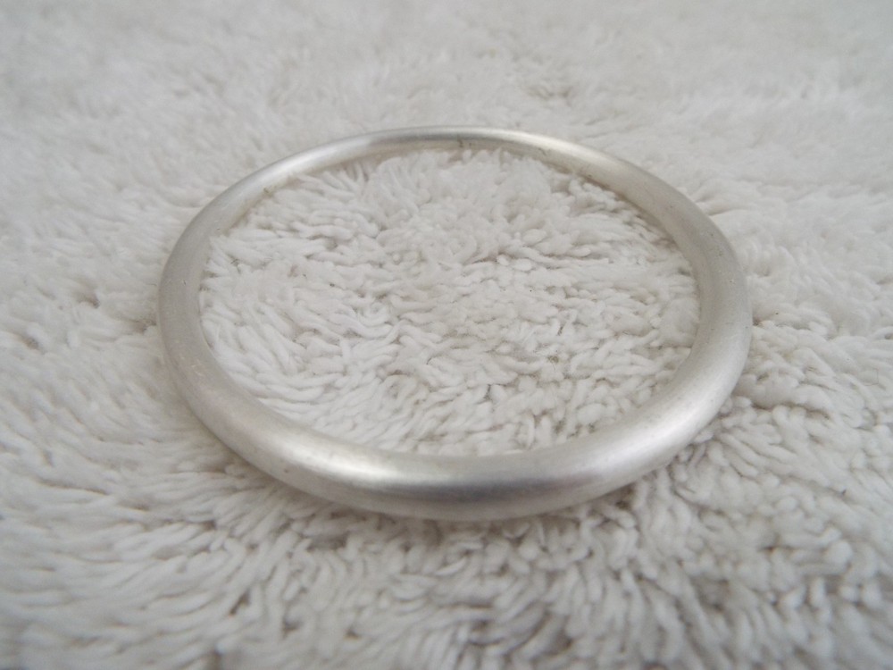 Matte Silvertone Bangle Bracelet (F28)