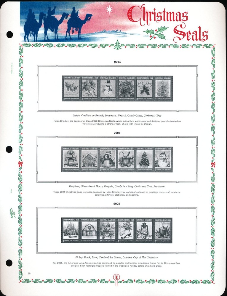 WHITE ACE 2023-2025 US CHRISTMAS SEALS Album Supplement CS-31