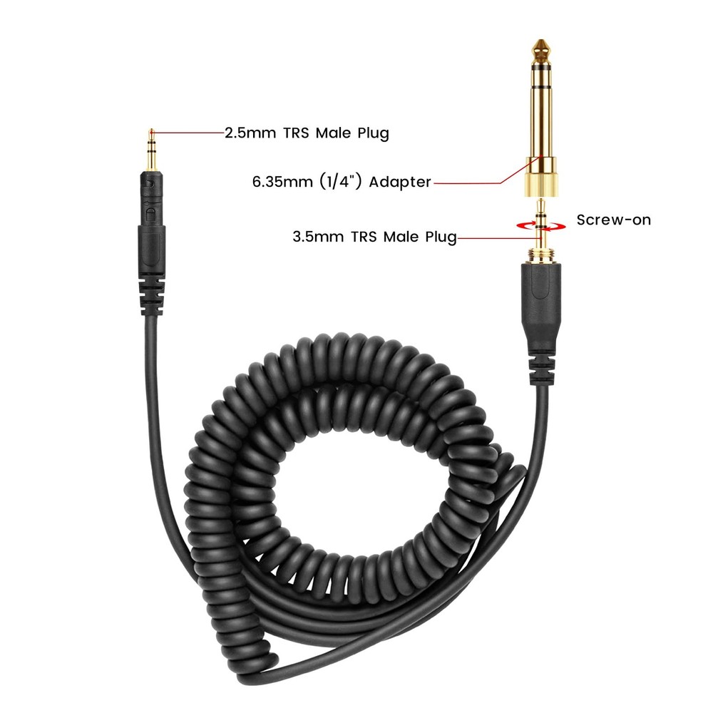 14ft ATH-M50x Replacement Coiled Headphone Cable