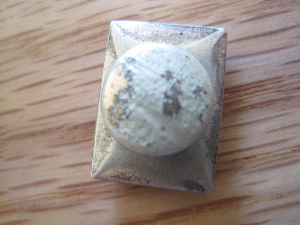 Vintage Rectangular Gold Tone Button