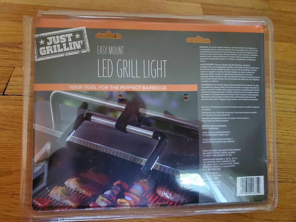 Just Grillin' Easy Mount LED Grill Light with Universal Handle Clamp #40262BBB