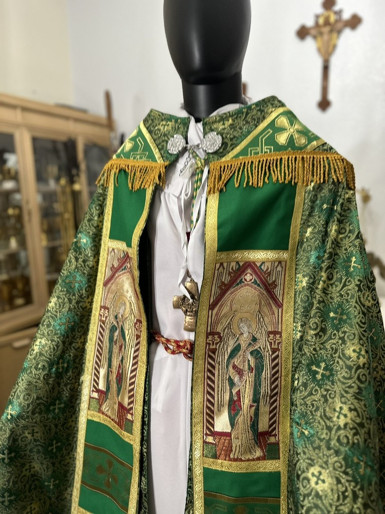 GREEN COPE VESTMENT CHASUBLE WITH STOLE