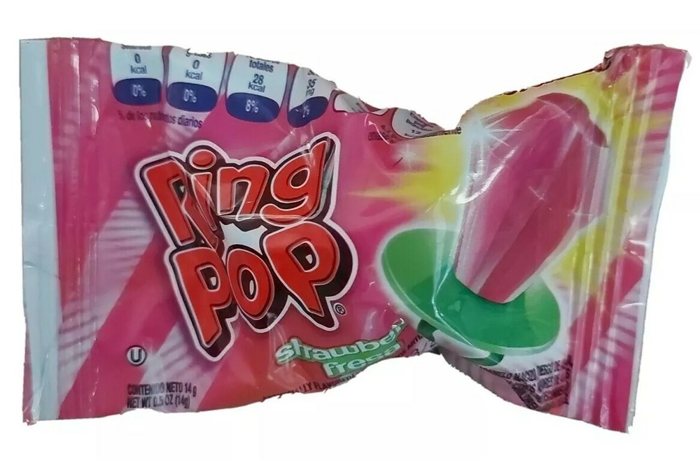 CONFETTI RING POP WITH REAL FRUIT JUICE CANDY RING ASSORTED (JAR-30PKS)