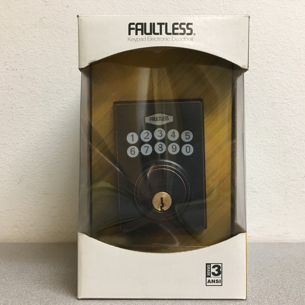 Faultless GA8X7D01AA Aged Bronze Metal Keypad Electronic Deadbolt