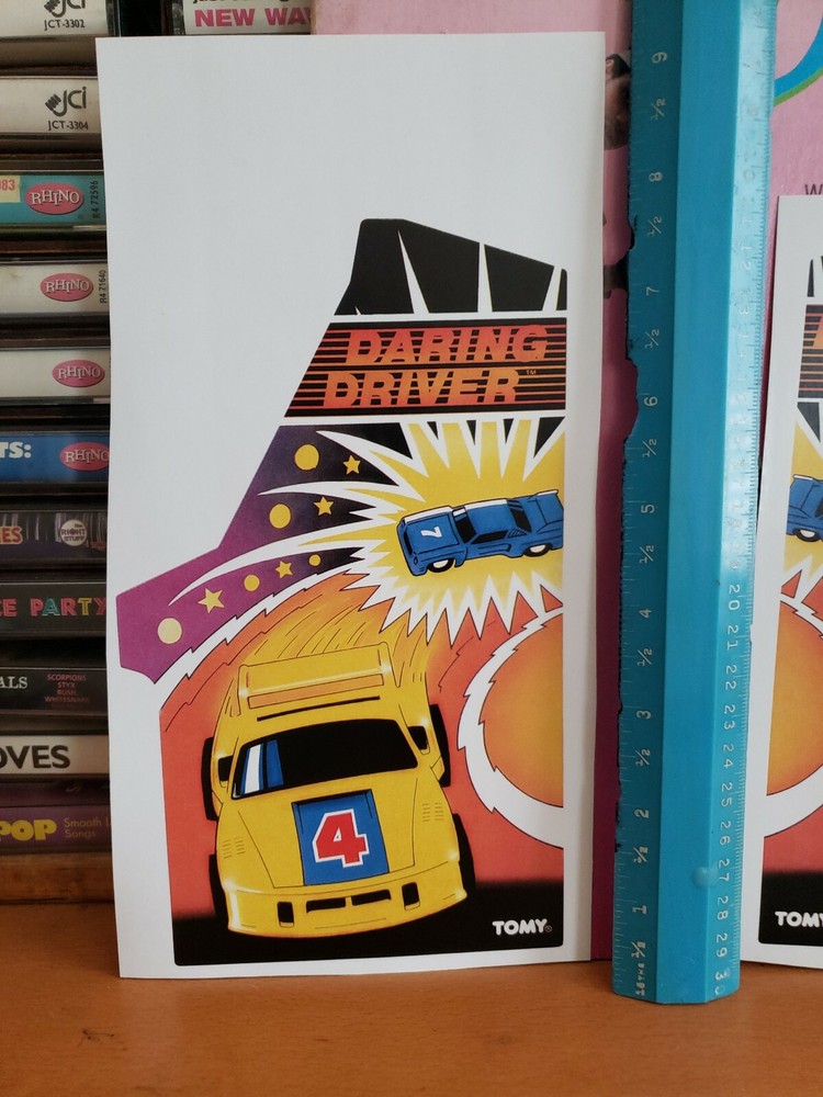 TOMY MINI ARCADE DARING DRIVER DECALS.