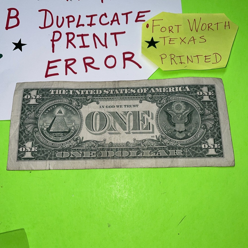2013 B Duplicate Serial Error $1 B 03587110 * FW Fancy Serial Numbers Star Note