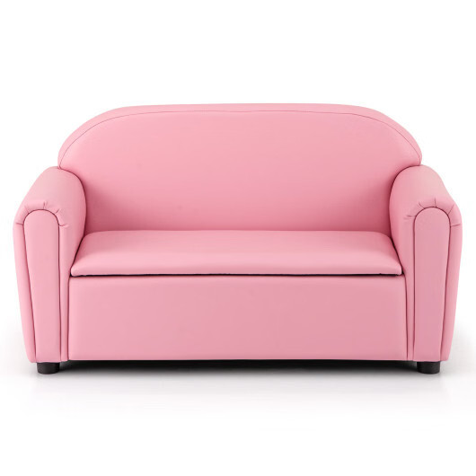 Kids Sofa Armrest Chair with Storage Function-Pink - Color: Pink