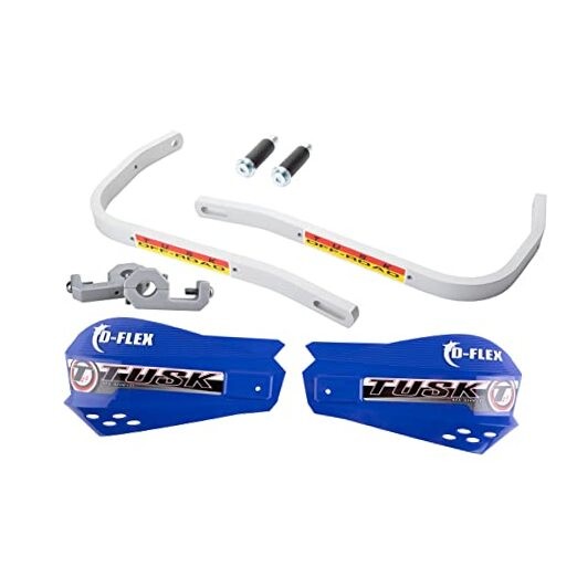 D‑Flex Handguards with MX Shields – Blue, Wrap‑Around 7/8″ Bar Mounts,