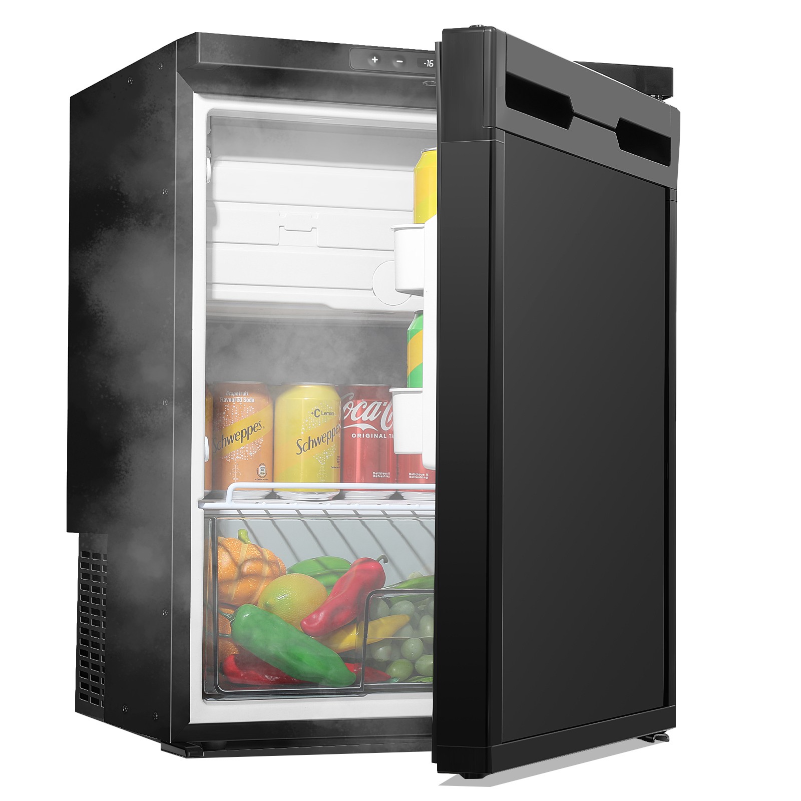 Mini Refrigerator AC110 DC 12V Fridge 2.3cu ft/65L RV Refrigerator for Truck RV