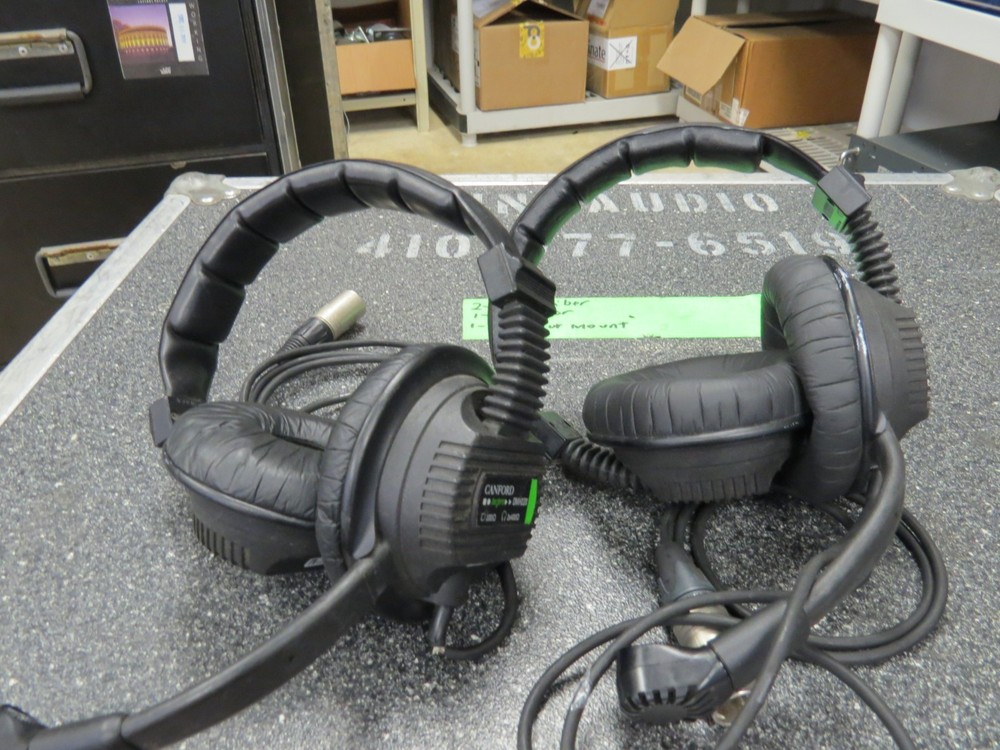 2 x Canford Tecpro DMH220 Double-Muff Intercom Headset, 4-pin MXLR, RTS