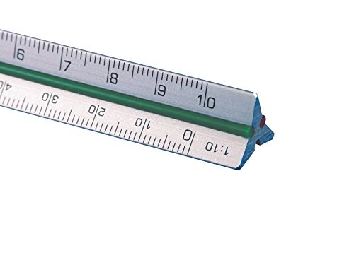 30ATS Mini Aluminum Architect Triangular Scale Ruler, Drawing and Design Tool...