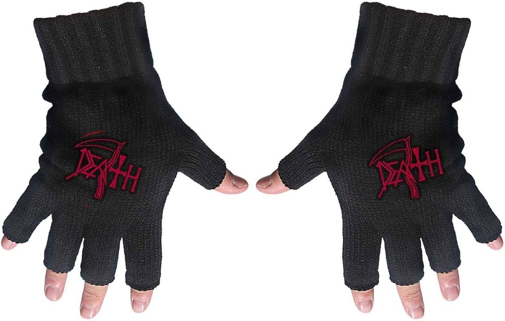 Authentic Death Band Logo Fingerless Gloves  NEW