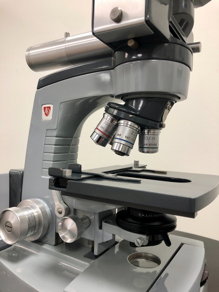 American Optical Trinocular Compound Microscope