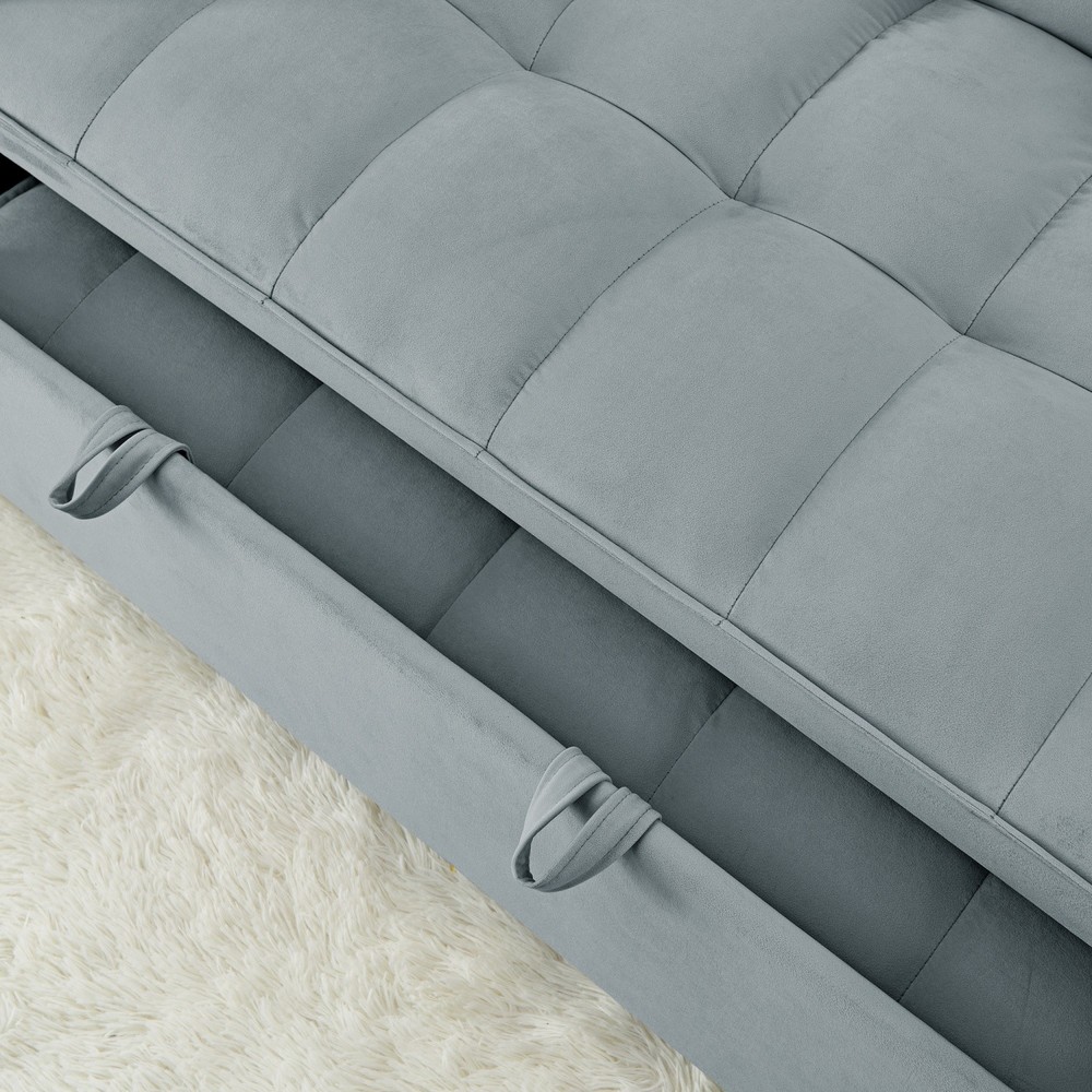 Convertible Loveseat Sleeper Sofa with Pull Out Bed & 2 Pillows for Small Space