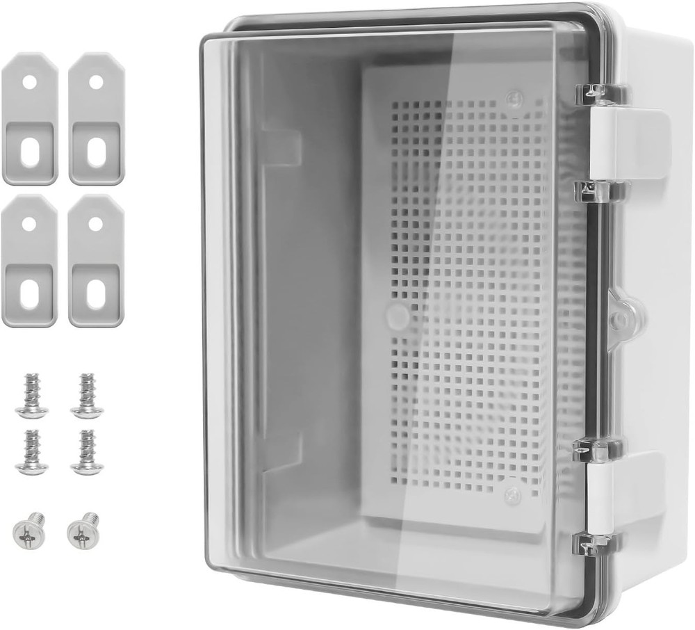 Light Gray Junction Box - Secure ABS Electrical Enclosure (8.7x6.7x4.3in)
