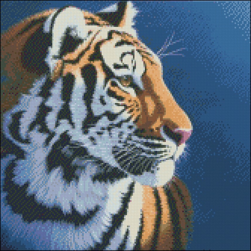 Counted Cross Stitch Kits Needlework Crafts DIY Chart- Tiger Blue