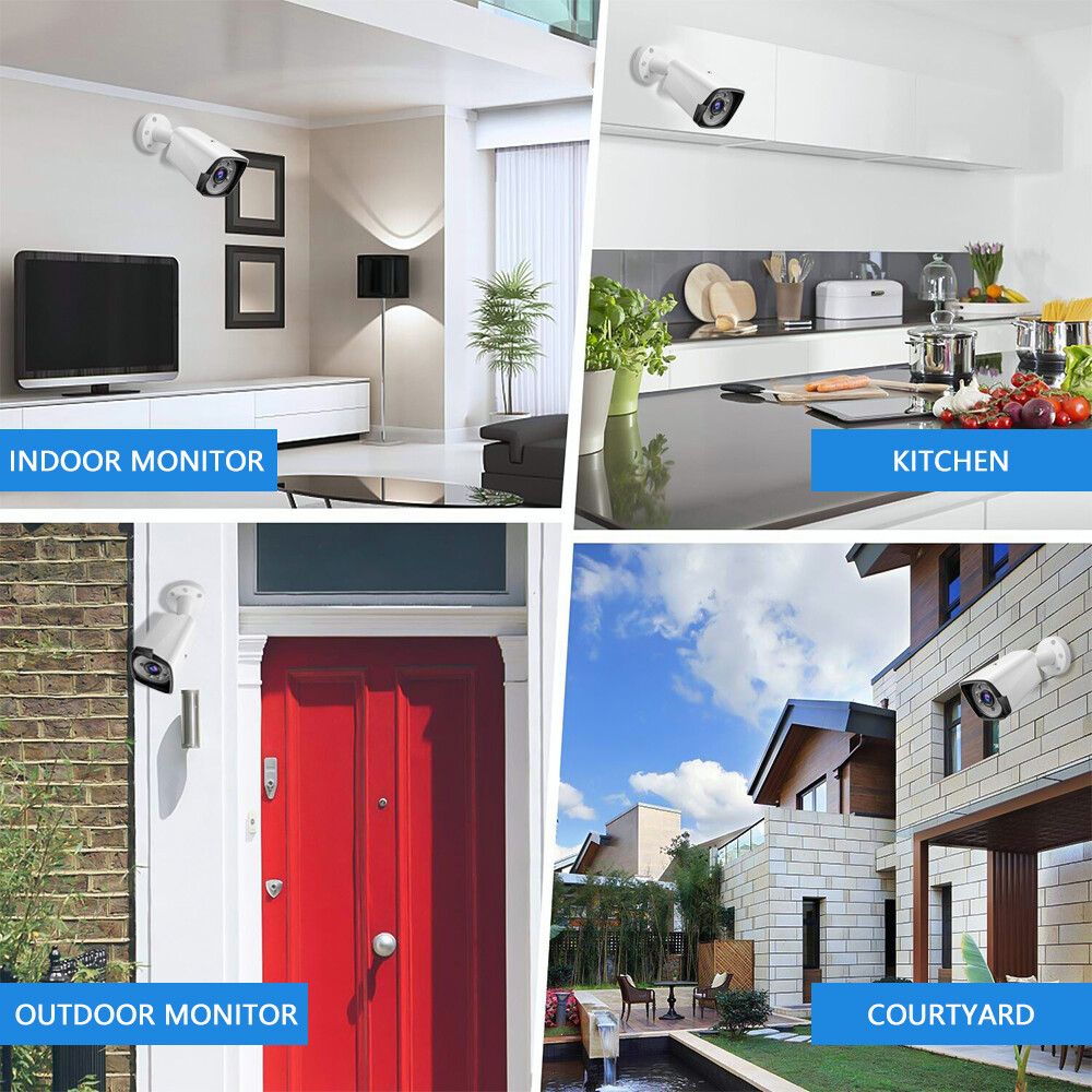 4K 5MP Lite 8CH DVR Security Camera System Kit 1080P Outdoor with Hard Drive 1TB