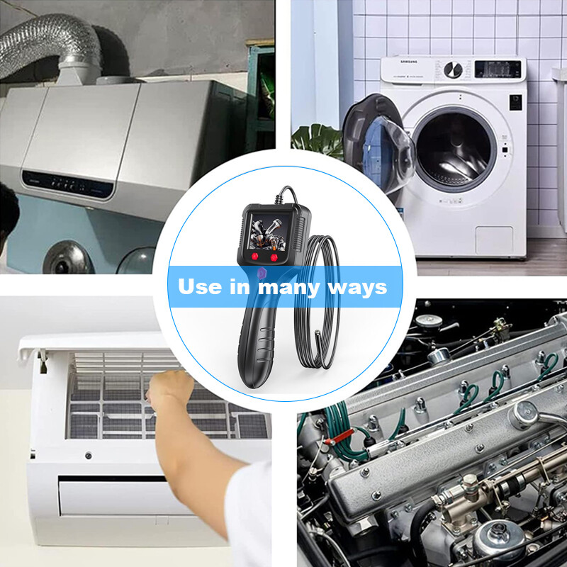 8mm LED Handheld Industrial Borescope Endoscope 2.4" Inspection Snake Camera