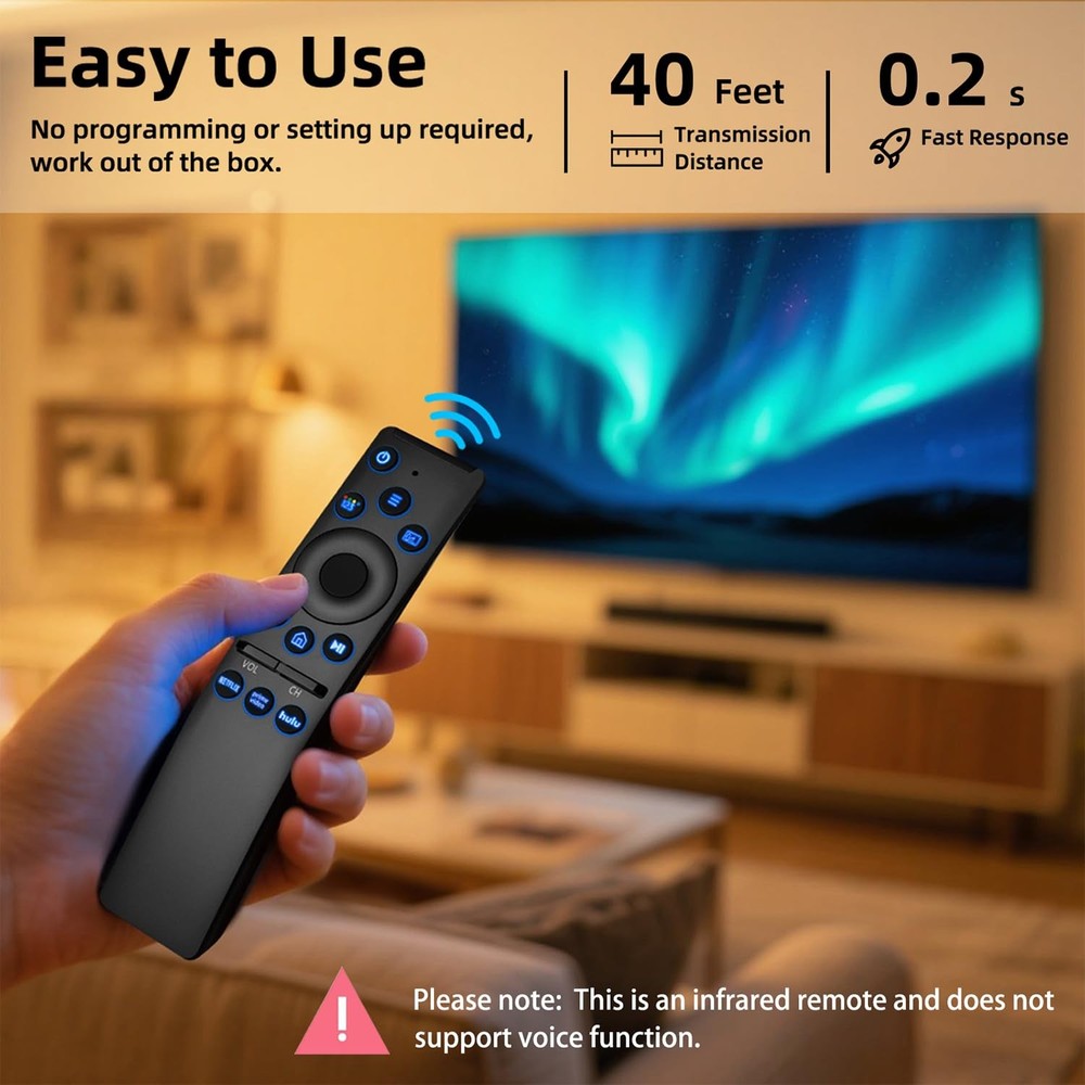 Backlit Universal Remote Control for Samsung Smart TV, Black
