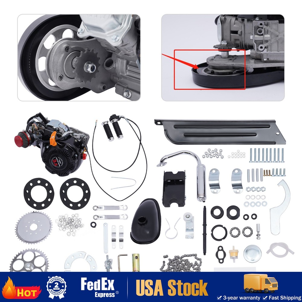 4 Stroke 100cc Bike Engine Kit Set Gas Motorized Motor Bicycle Modified Engine