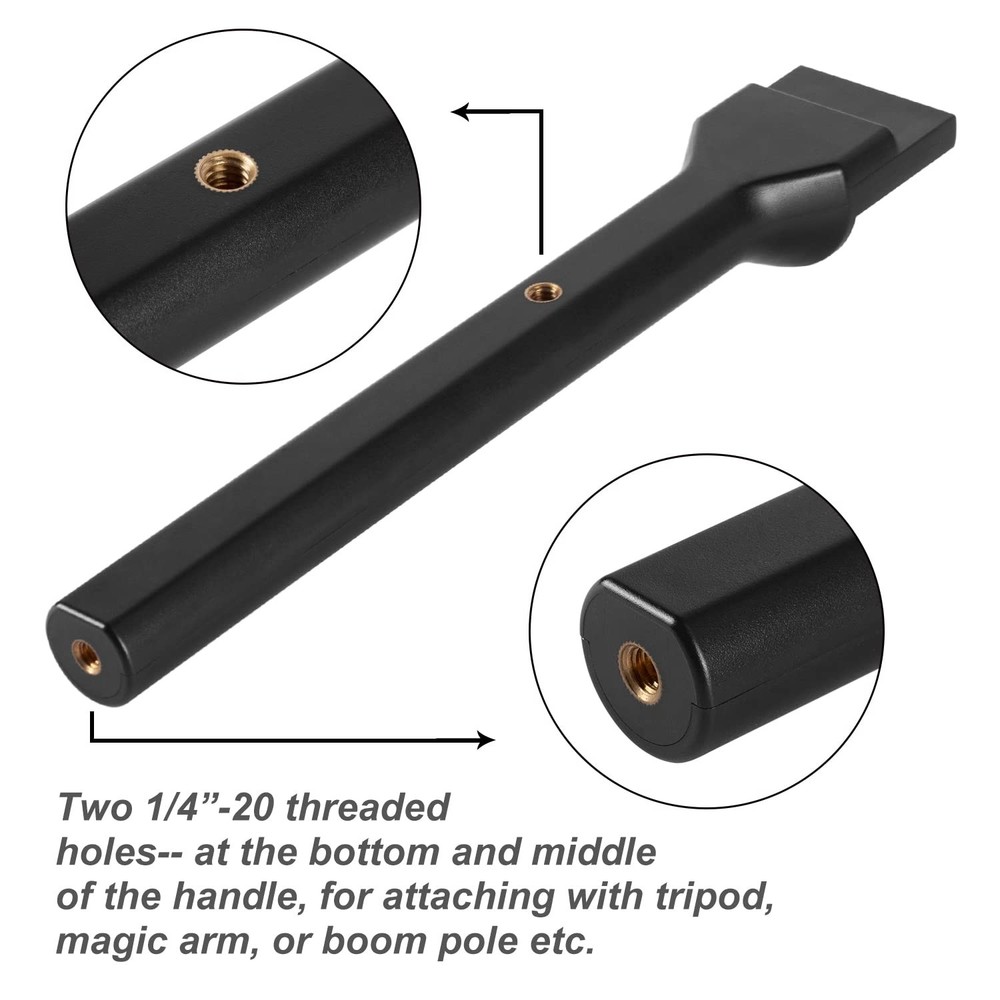 CaTeFo Microphone Interview Handle GO Handheld Adapter with Black