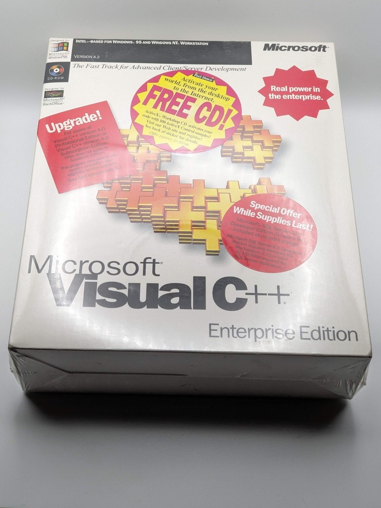 Microsoft Visual C++ 4.2 Enterprise Edition Upgrade Factory sealed NOS