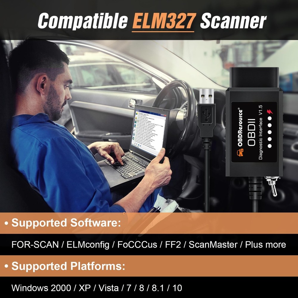 2026 Scan OBD2 Code Reader V1.5 USB Modified Adapter HS/MS CAN For Ford Series