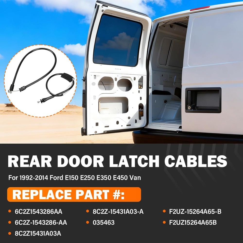 Rear Door Latch Cable for Ford E150 E250 E350 E450 Van 1992-2014 Rear Left Drive