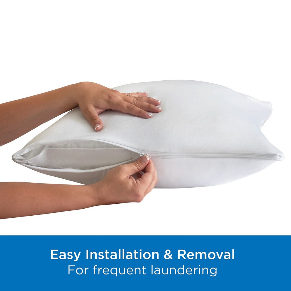 Set of 2 Standard/Queen AllerEase Pillow Protectors - Moisture Wicking, Advan...