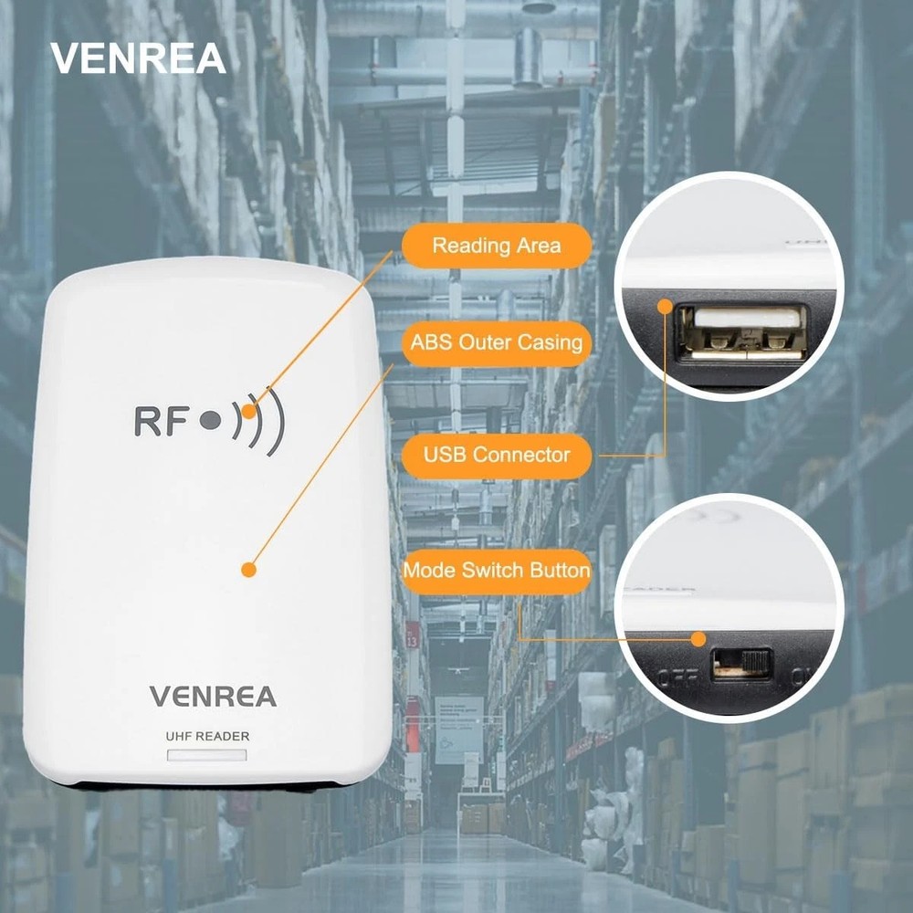 860-960Mhz Desktop UHF RFID Reader Writer with Read/Write Mode Keyboard Emulator
