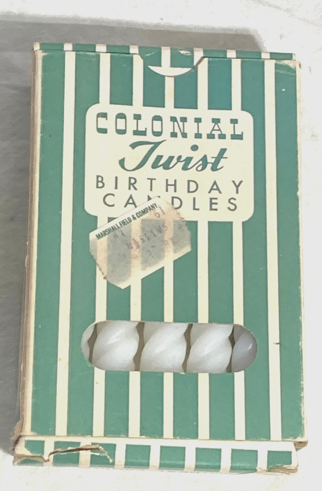 Vntg Colonial Twist Birthday Candles White 4 1/2" USA