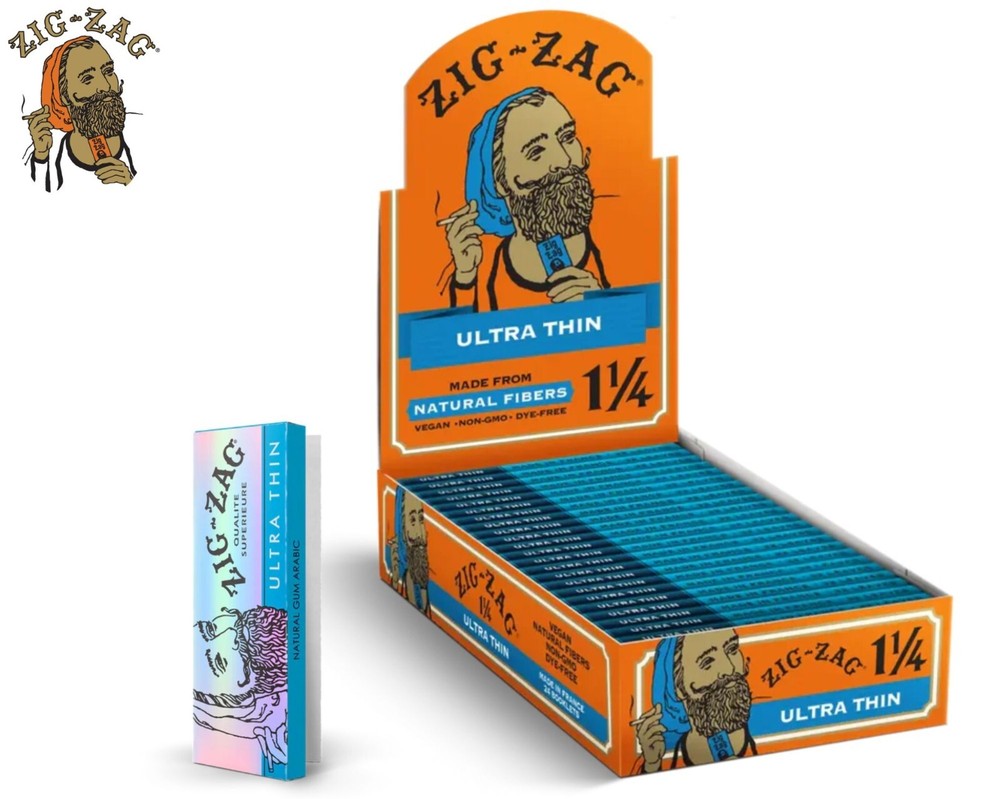 ZIG-ZAG Rolling Papers Ultra Thin 1¼ - (24-Pack) with 32 Papers Each Pack