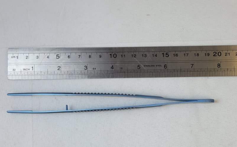 Scanlan 3003-04 Titanium DeBakey Dissecting Forceps, 2 mm Straight Tips, 7 3/4"