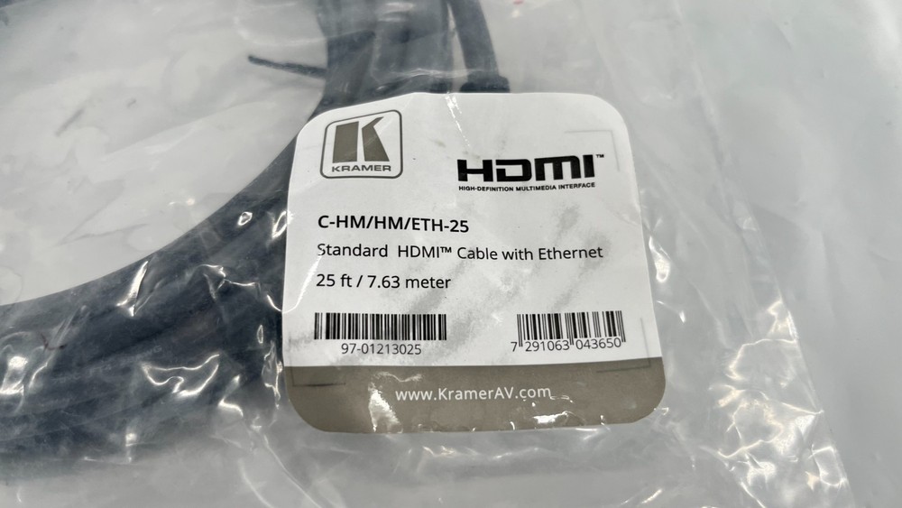 Kramer C-HM/HM/ETH-25 HDMI Cable with Ethernet NEW