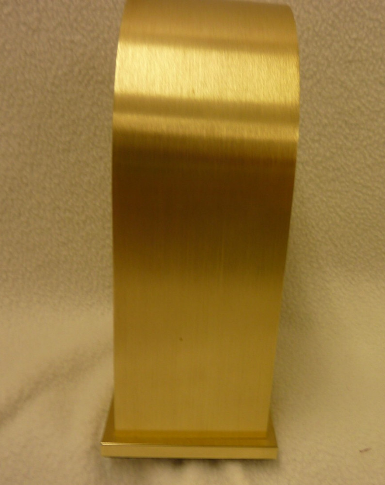 SOLID BRASS & GLASS LINDEN DESK / MANTEL QUARTZ CLOCK