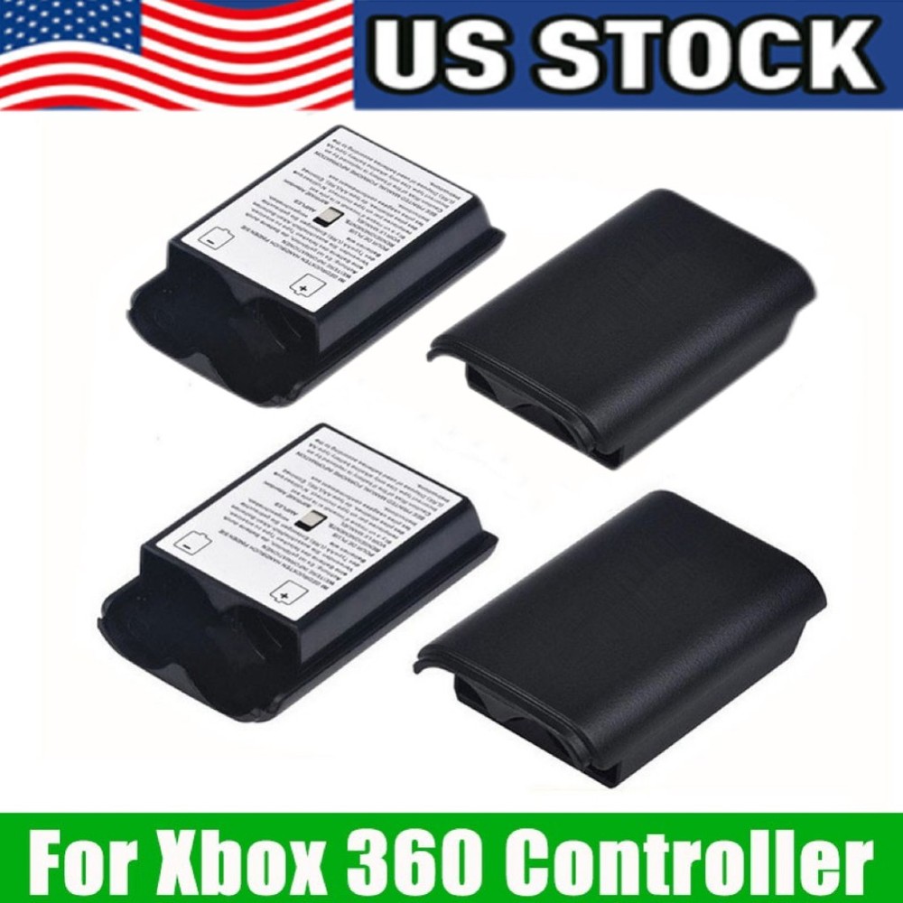 AA Battery Back Cover Case Shell Pack For Xbox 360 Wireless Controller Black Lot