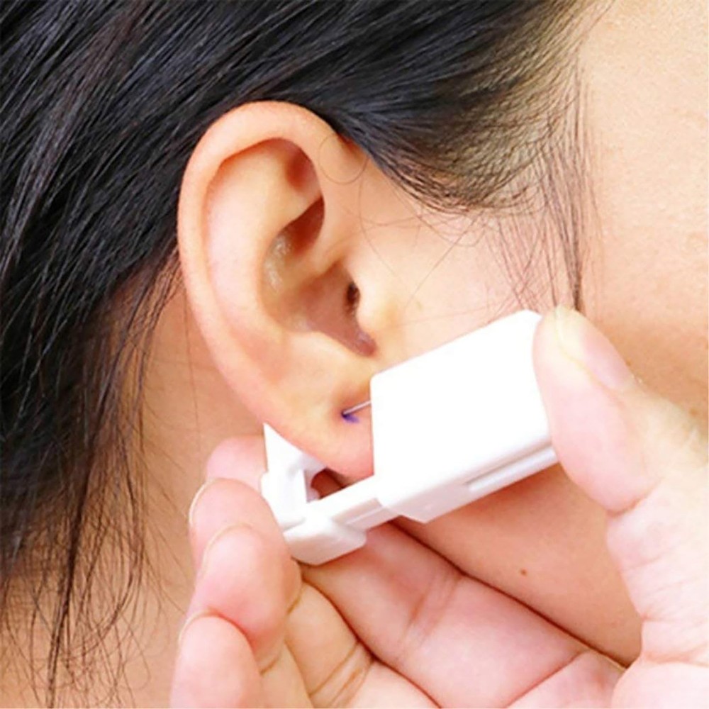 Ear Piercing Gun, Disposable Kit with CZ 3 Piece Set, 5mm