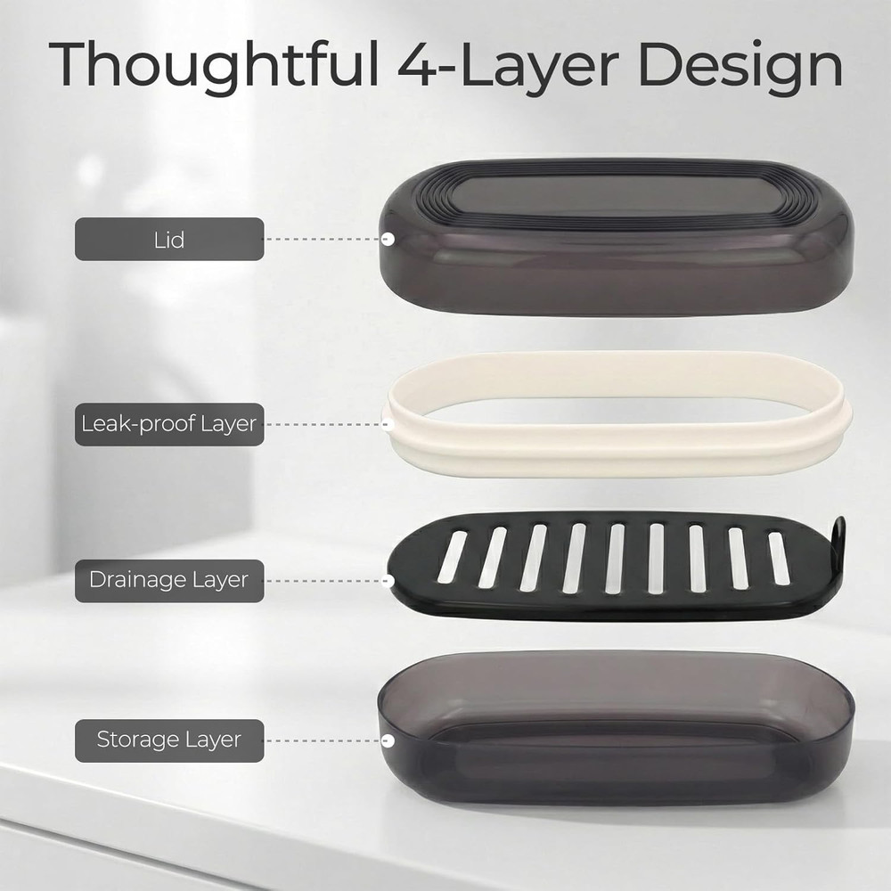 Shampoo Bar Holder Travel Case for Two Bars – Compatible with Kitsch Solid Shamp