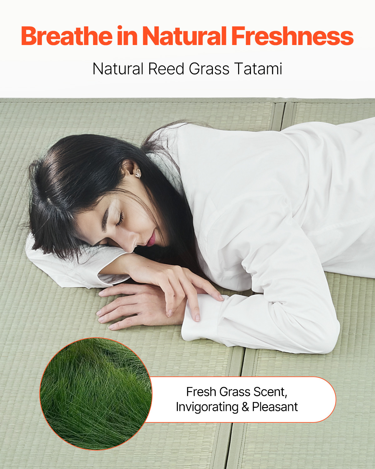 Japanese Tatami Mat Twin Foldable & Non-Slip Rush Grass Tatami Mattress