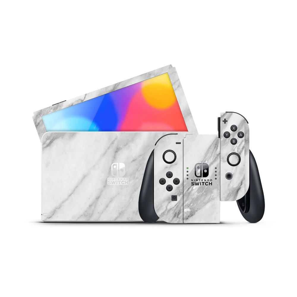 Marble Vinyl Wrap Skin Compatible With Nintendo Switch OLED + 2 Controller Skins