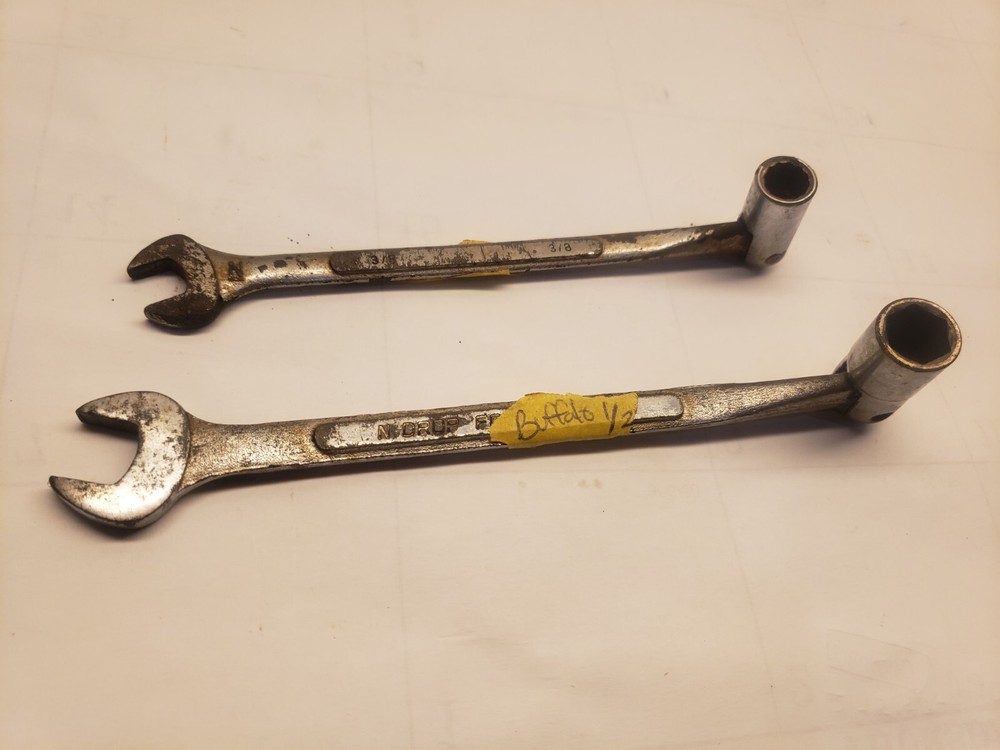 Vintage Buffalo tools 2pc Flex Socket Combo Wrench 1/2 3/8