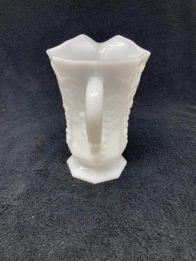 Milk glass grapes pattern pitcher