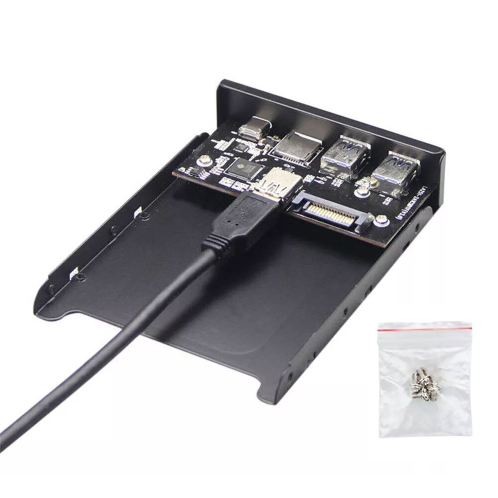 Front Panel 20Pin to 1*Type-C 2*USB 3.0 Type-A 1*Micro SD/TF 5Gbps Plug and Play