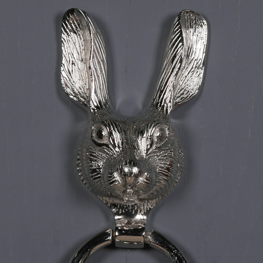 Classical Solid Brass Chrome Finish Rabbit Hare Door Knocker Country Style